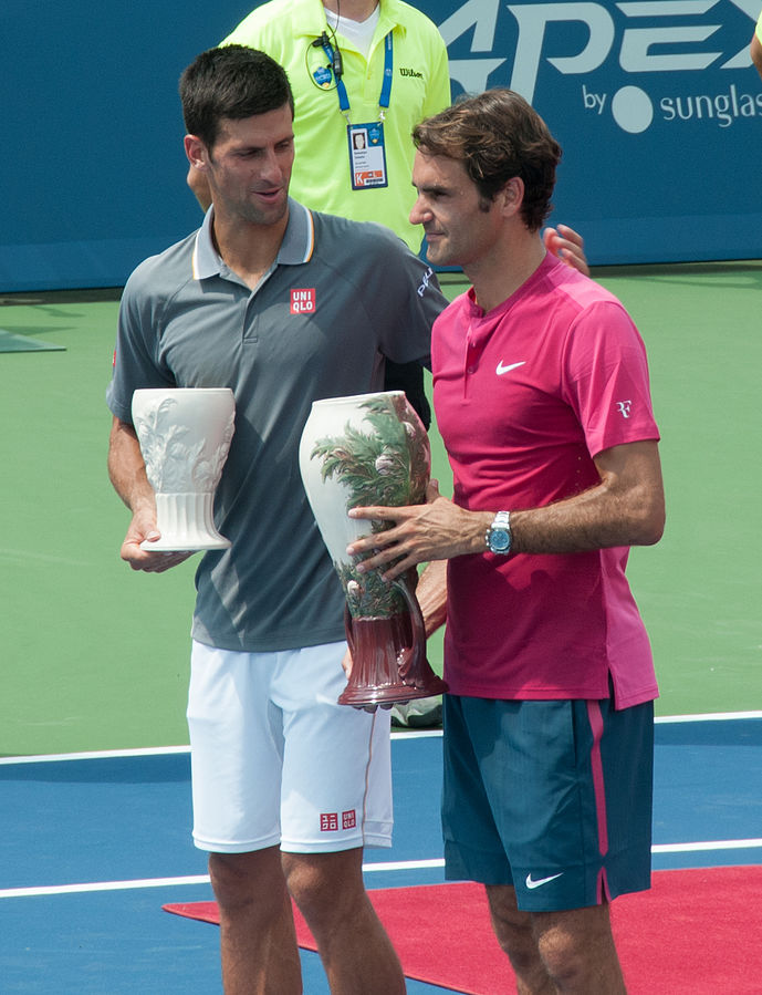 Federer und Djokovic beim Cincinnati Tennis 2015 ATP WTA 150