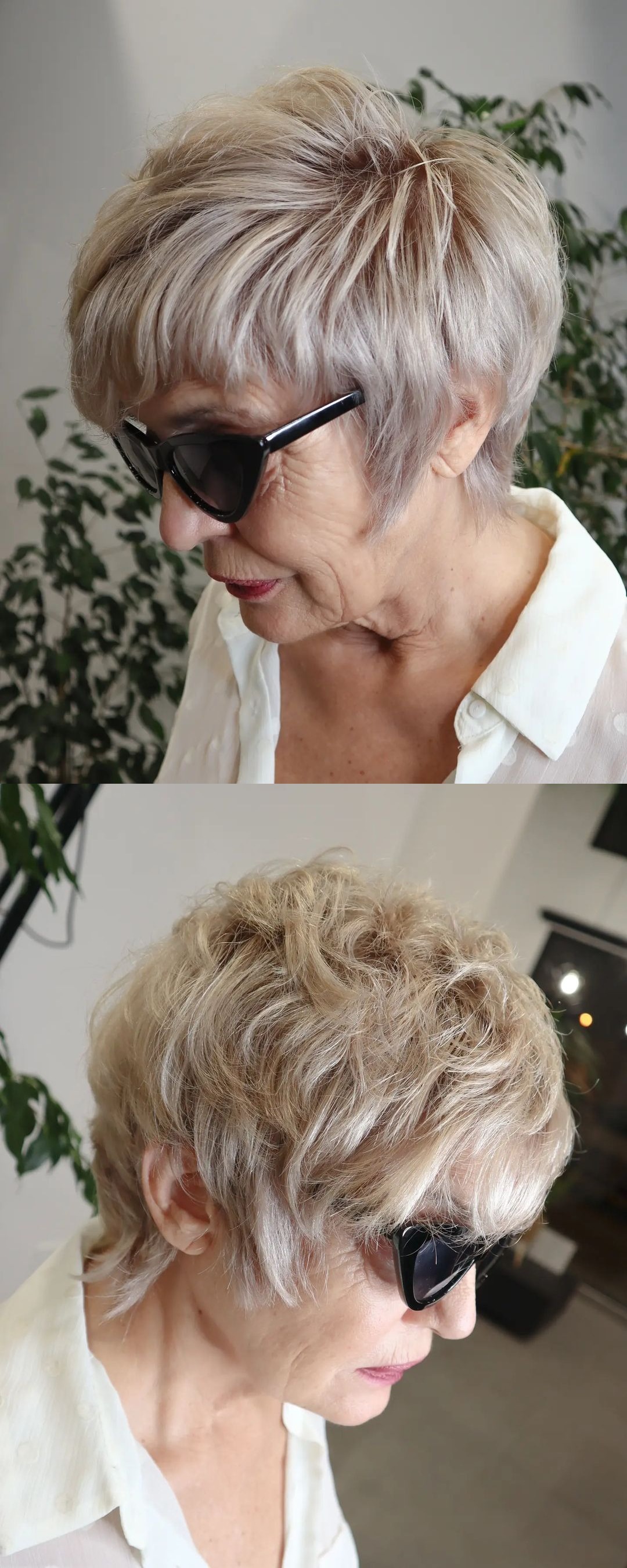 Sassy Pixie Mullet für dickes Haar bei einer Frau in den Sechzigern