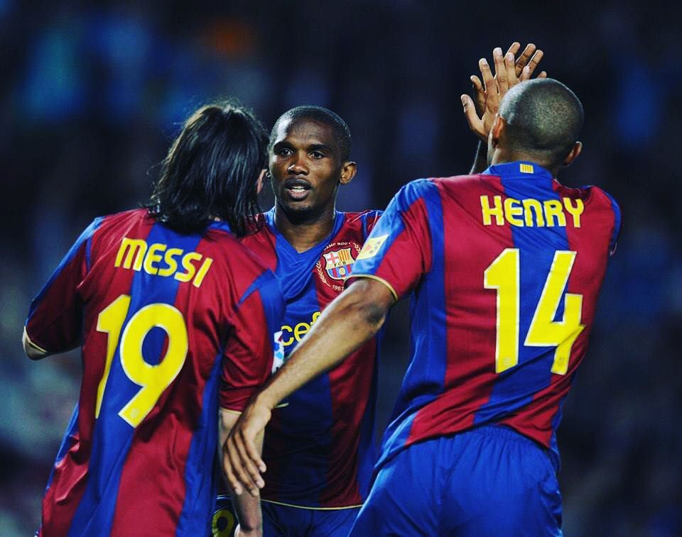 Lionel Messi, Samuel Eto'o, Thierry Henry (Quelle: Pinterest)