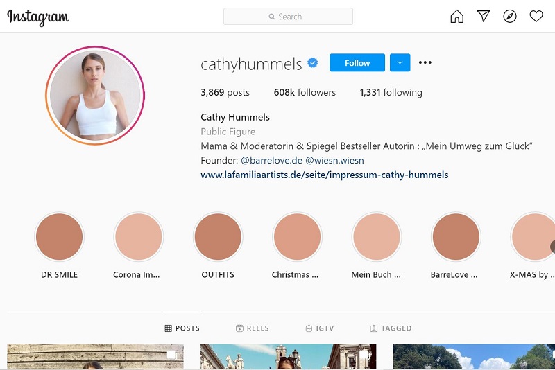 Cathy Hummels Instagram account