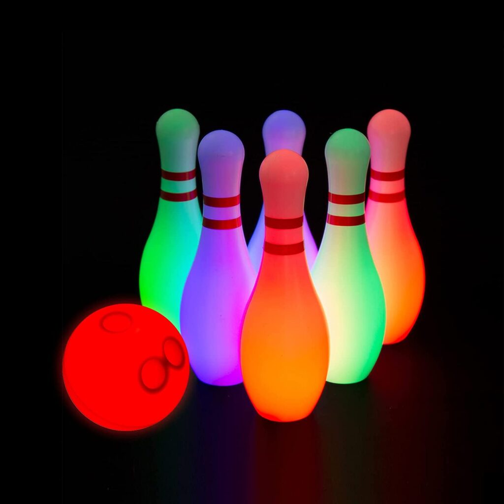 PUZZLE KING Beleuchtetes Bowling-Set für Kinder