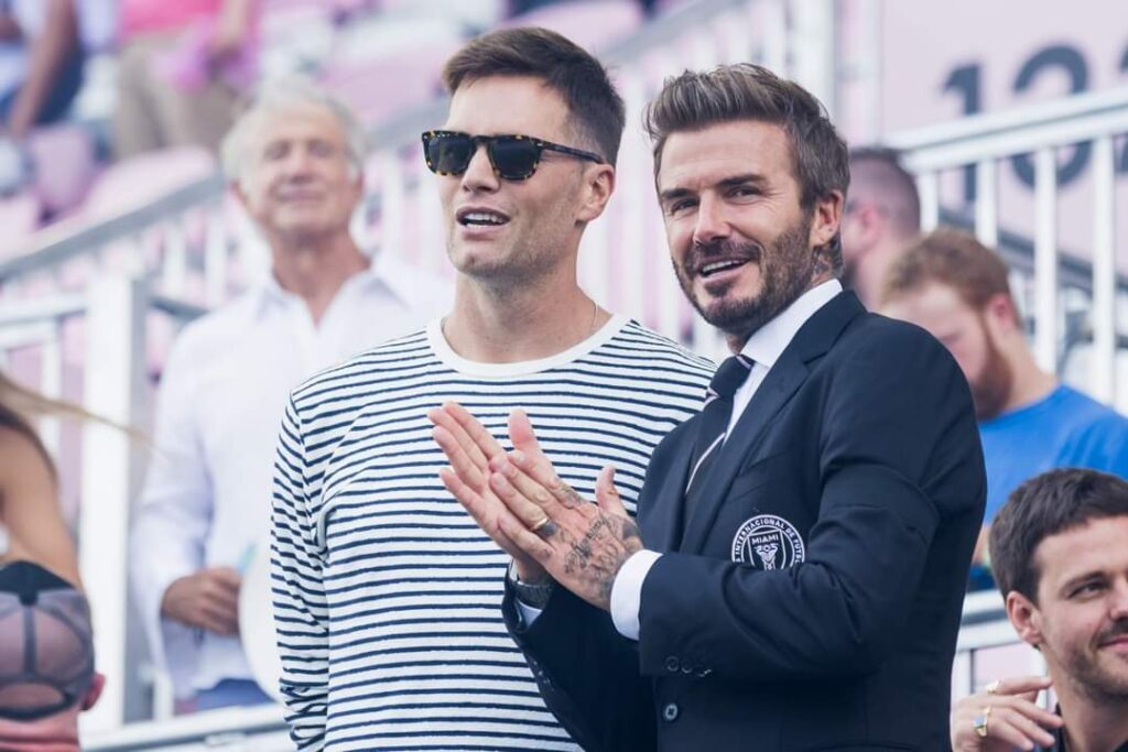 David Beckham mit Tom Brady beim Inter-Miami-Spiel
