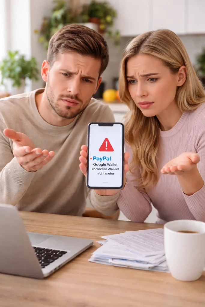 PayPal Google Wallet funktioniert nicht mehr Nutzer verwirrt Smartphone Fehlermeldung